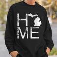 Michigan Home Mi State Love Pride Map Distressed Sweatshirt Gifts for Him