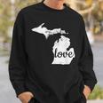 Michigan Love Mi Home State Pride Distressed Sweatshirt Gifts for Him