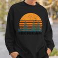 Michigan Vintage Retro Sunset Mi State Sweatshirt Gifts for Him