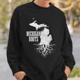 Michigan Roots Vintage Pride State Map Sweatshirt Gifts for Him