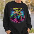 Monster Truck Birthday Party Retro Monster Trucks Sweatshirt Gifts for Him