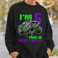 Monster Truck Are My Jam 5 Year Old Boys 5Th Birthday Party Sweatshirt Gifts for Him