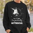 Mythical Unicorn Ehlers Danlos Black And White Zebra Stripe Sweatshirt Gifts for Him