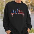 New York Skyline Heartbeat Flag Statue Of Liberty New York Sweatshirt Gifts for Him