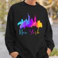 New York Watercolor Skyline Souvenir Nyc Liberty Big Apple Sweatshirt Gifts for Him