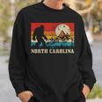 North Carolina Bigfoot Vintage Mountains Hiking Camping Sweatshirt Gifts for Him