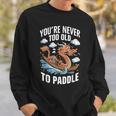Nunca Eres Demasiadoiejo Para Remar Dragon Boat Racing Team Men Camisa de entrenamiento Regalos para él