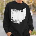 Ohio Love Cleveland Oh State Map Distressed Sweatshirt Gifts for Him