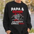 Papa & Sohn Das Perfekte Chaos Team Father's Day Bester Papa Sweatshirt Geschenke für Ihn