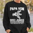 With Papaon Drei Jungs Wie Papa German Sweatshirt Geschenke für Ihn