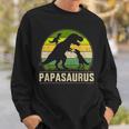 Papasaurus Zwei Kinder Für Papa Zumatertag Weihnachten Sweatshirt Geschenke für Ihn