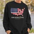 Path Of Totality America Usa Map Total Solar Eclipse 2024 Sweatshirt Gifts for Him