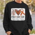 Peace Love Cure Ms Warrior Multiple Sclerosis Awareness Sweatshirt Gifts for Him