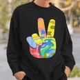 Peace Sign Hand Tie Dye Hippie 60S 70S 80S Boys Girls Sweatshirt Gifts for Him