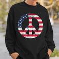 Peace Sign Patriotic Usa Flag Peace & Love Sweatshirt Gifts for Him