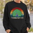 Peacock Bird Vintage Style Distressed Retro Peacock Sweatshirt Gifts for Him