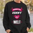 Personalisiertes Sweatshirt Beste Jenny der Welt in Schwarz, Unikat Design Geschenke für Ihn