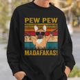 Pew Pew Madafakas French Bulldog Dogs Dad Vintage Sweatshirt Geschenke für Ihn