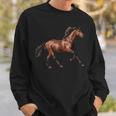 Pferd Braun Hengst Brauner Schwarze Mähne Sweatshirt Geschenke für Ihn