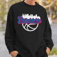 Philadelphia Vintage Basketball Script City Skyline Fan Sweatshirt Gifts for Him