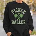 Pickle Baller Distressed Retro Athletic Pickleball Sweatshirt Gifts for Him