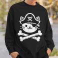 Pirate Cat Crossbones Cat Lover Cats Kitten Owner Sweatshirt Gifts for Him