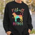 Pitbull Mama Colorful Pitbull Terrier Pittie Dog Mom Sweatshirt Gifts for Him