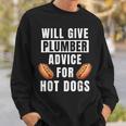 Plumbing Advice For Hot Dogs Pipefitter Worker Plumber Sweatshirt Gifts for Him