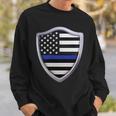 Police Blue Line Us Flag Police Shield Blue Lives Matter Sweatshirt Gifts for Him