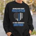 Police Officer Brother Cute Heart Flag Sweatshirt Gifts for Him