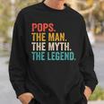 Pops Der Mann Der Mythos Die Legende Popsatertags-Vintage Sweatshirt Geschenke für Ihn