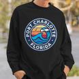 Port Charlotte Florida Fl Vintage Nautical Waves Sweatshirt Gifts for Him