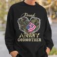 Proud Army Godmother With Heart American Flag For Veteran Sweatshirt Gifts for Him