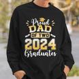 Proud Dad Of Two 2024 Graduates Senior Dad Class Of 2024 Sweatshirt Gifts for Him