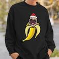 Pug Banana Santa Hat Christmas Pajama Cute Dog Puppy X-Mas Sweatshirt Gifts for Him