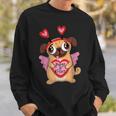 Pugs Valentine Cupid Pug Kisses Valentine Pug Lover Sweatshirt Gifts for Him