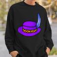 Purple Hat With Blue Feather & Cheetah Pattern Band Sweatshirt Gifts for Him