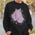 Purple Horse Painting Animal Art Equestrian Sweatshirt Gifts for Him