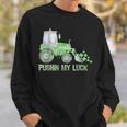 Pushing My Luck Construction Worker St Patrick's Day Boys Sweatshirt Gifts for Him