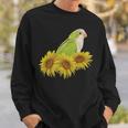 Quaker Parrot Green Monk Parakeet Sunflower Sweatshirt Gifts for Him
