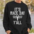 Race Day Yall Checkered Flag Racing Car Driver Racer Sweatshirt Gifts for Him