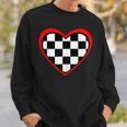 Racing Checkered Flag Heart Race Car Sweatshirt Gifts for Him