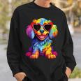 Rainbow Cute Dog Wearing Glasses Heart Puppy Love Dog Sweatshirt Gifts for Him
