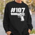 Rapper 187 With Hashtag Ratchet And Gangster Motif Sweatshirt Geschenke für Ihn