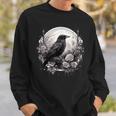 Raven Full Moon Gothic Witchy Crow Roses Mystical Sweatshirt Gifts for Him