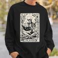 The Reader Tarot Card Skeleton Reading Book Books Sweatshirt Gifts for Him