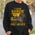 Red Heads Adult Humor Turkey Hunting Sweatshirt Gifts for Him