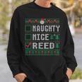 Reed Family Name Xmas Naughty Nice Reed Christmas List Sweatshirt Gifts for Him