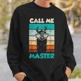 Retro Bulldogge Call Me Master Sweatshirt, Coole Hunde Liebhaber Mode Geschenke für Ihn