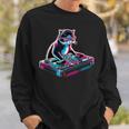 Retro Cat Dj Disco Party Music Cat Sweatshirt Gifts for Him